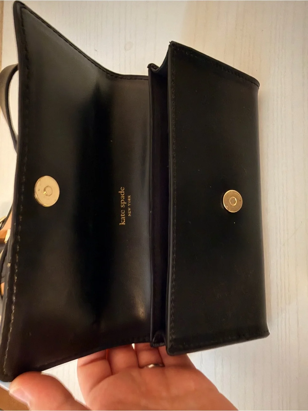 kate spade Black Leather Belt Bag with Bow Accent